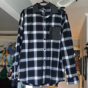 🌺 Express Plaid Flannel Button Down Shirt Sz L